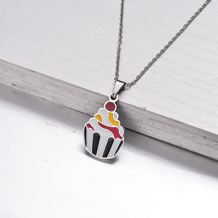 Stainless Steel Enamel Cute Pendant Necklace for Kids -SSNEG143-33029