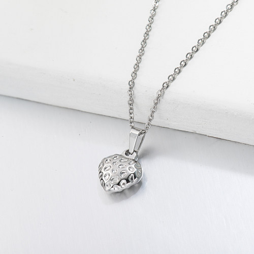 Stainless Steel Strawberry Heart Pendant Necklace -SSNEG143-32695