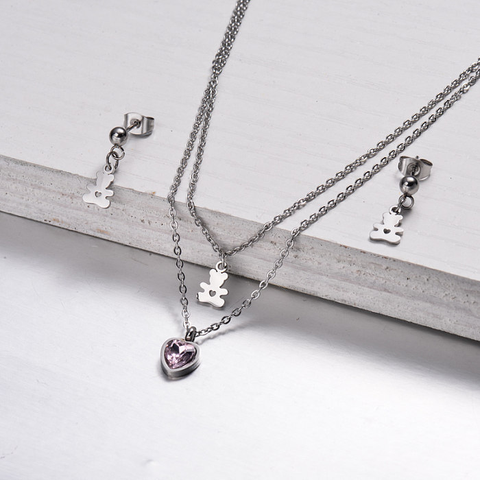 Stainless Steel Layered Necklace Sets -SSCSG143-32874