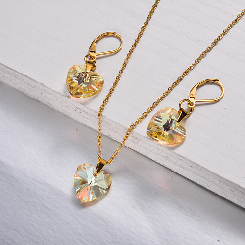18k Gold Plated Crystal Jewelry Sets -SSCSG143-32922