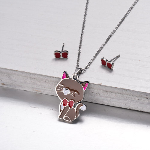 Stainless Steel Enamel Cute Jewelry Sets for Children -SSCSG143-33034