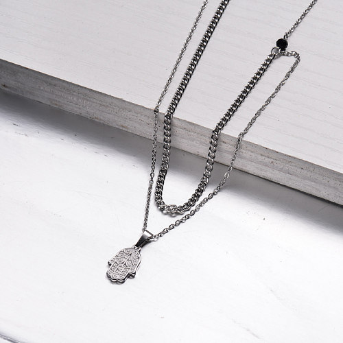 Stainless Steel Layered Necklace -SSNEG143-32973