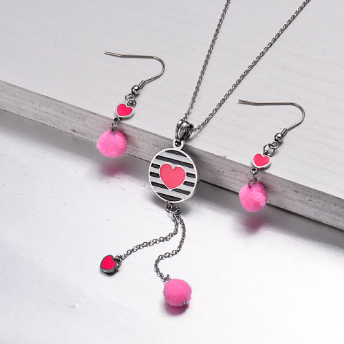 Stainless Steel Enamel Cute Jewelry Sets for Children -SSCSG143-33032