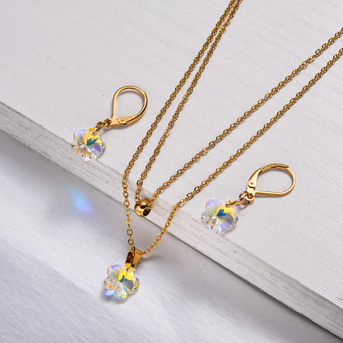 18k Gold Plated Crystal Jewelry Sets -SSCSG143-32935