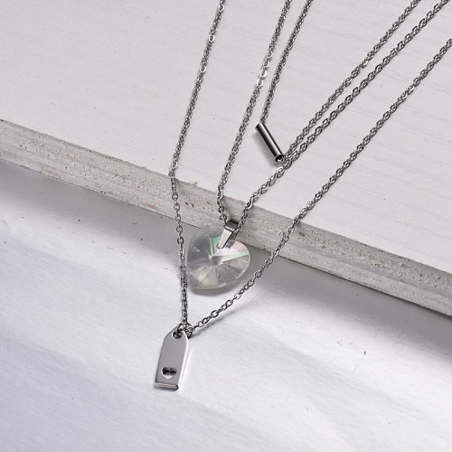 Stainless Steel Layered Necklace -SSNEG143-32980