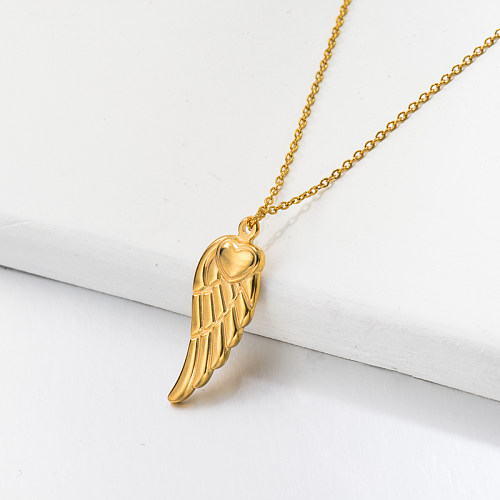 18k Gold Plated Wing Pendant Necklace -SSNEG143-32744