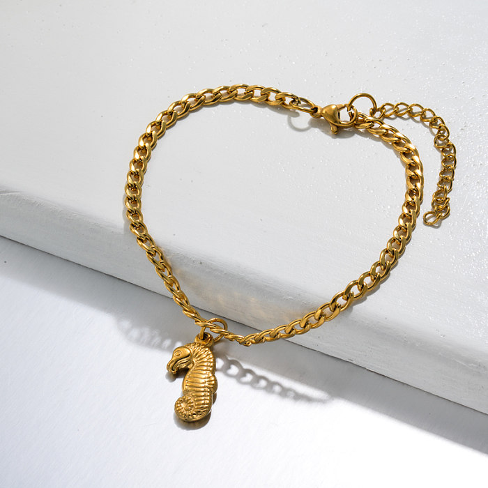 18k Gold Plated Beach Marine Charm Bracelets -SSBTG143-32782