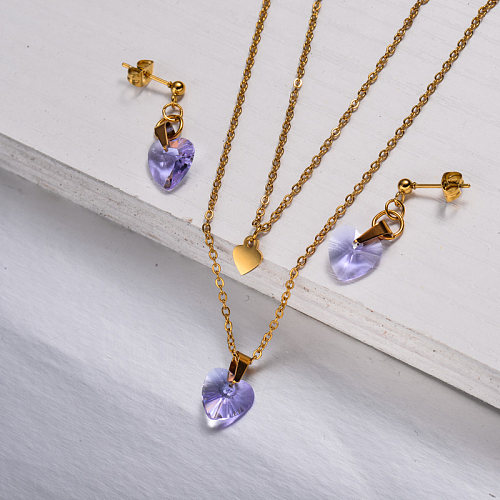 18k Gold Plated Crystal Jewelry Sets -SSCSG143-32933