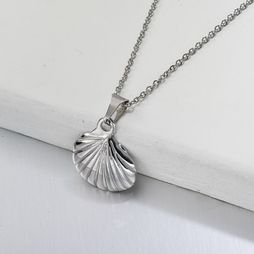 Stainless Steel Conch Pendant Necklace -SSNEG143-32716
