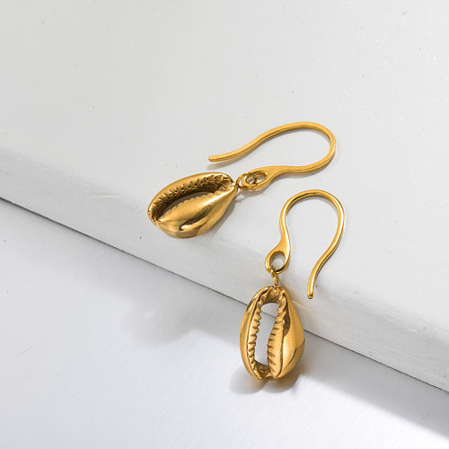 Pendientes Colgantes De Playa Marina Chapados En Oro 18k -SSEGG143-32812