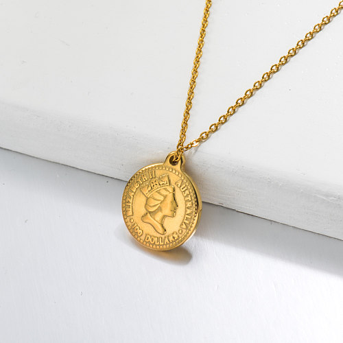 18k Gold Plated Elizabeth Pendant Necklace -SSNEG143-32743