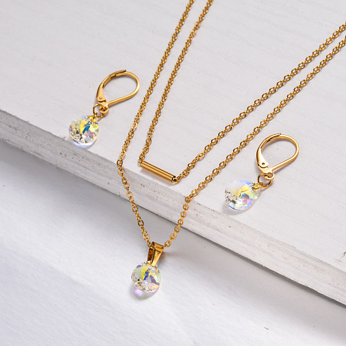 18k Gold Plated Crystal Jewelry Sets -SSCSG143-32950