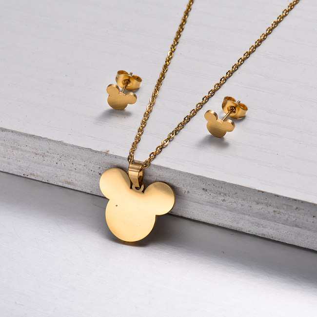 18k Gold Plated Mickey Jewelry Sets -SSCSG143-32837