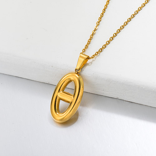 18k Gold Plated Pendant Necklace -SSNEG143-32681