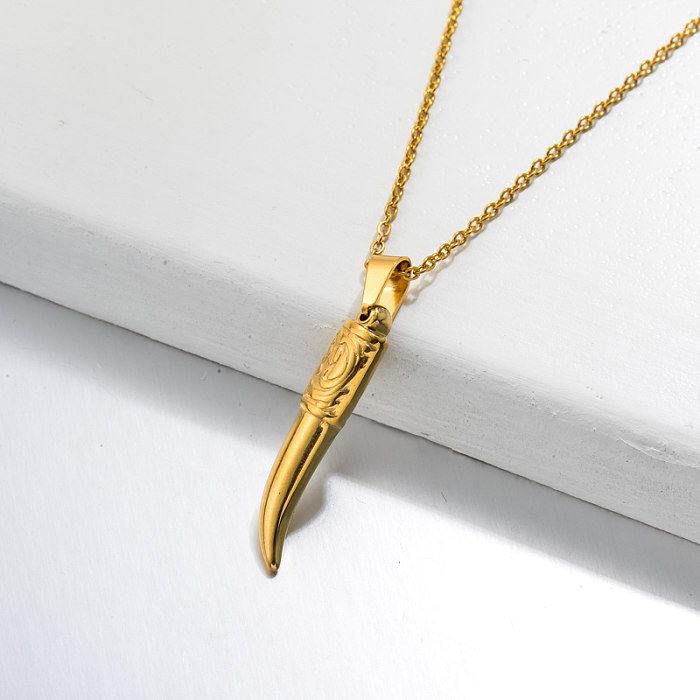 18k Gold Plated Sword Boot Pendant Necklace -SSNEG143-32648