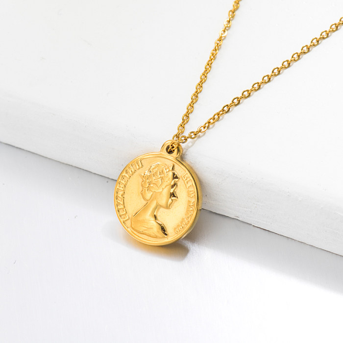 18k Gold Plated Elizabeth Pendant Necklace -SSNEG143-32738