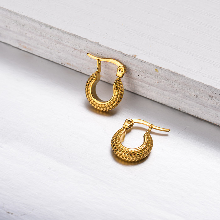 18k Gold Plated Huggies Hoop Earrings -SSEGG143-32867