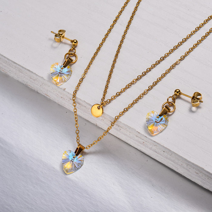 18k Gold Plated Crystal Jewelry Sets -SSCSG143-32930