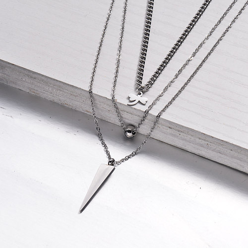 Stainless Steel Layered Necklace -SSNEG143-32975