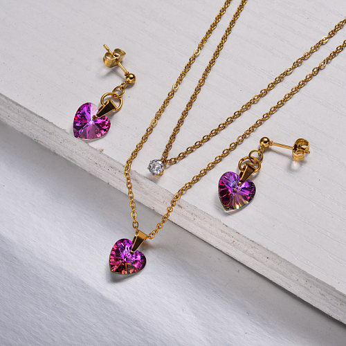 18k Gold Plated Crystal Jewelry Sets -SSCSG143-32928