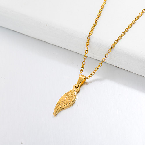 18k Gold Plated Wing Pendant Necklace -SSNEG143-32672