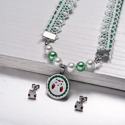 Stainless Steel Enamel Cute Jewelry Sets for Children -SSCSG143-33027