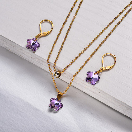 18k Gold Plated Crystal Jewelry Sets -SSCSG143-32937