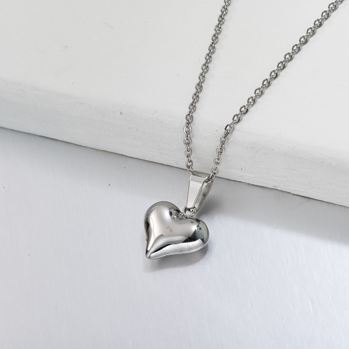 Stainless Steel Dainty Mini Heart Pendant Necklace -SSNEG143-32712