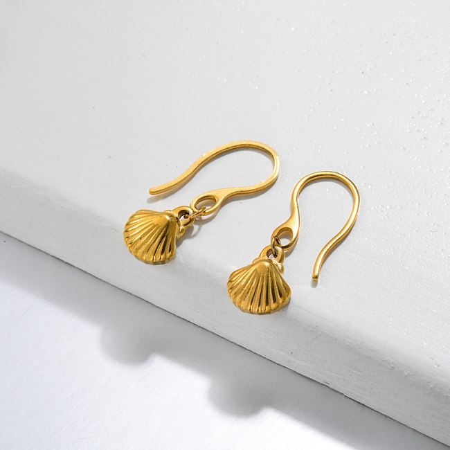 18k Gold Plated Marine Beach Drop Earrings -SSEGG143-32815