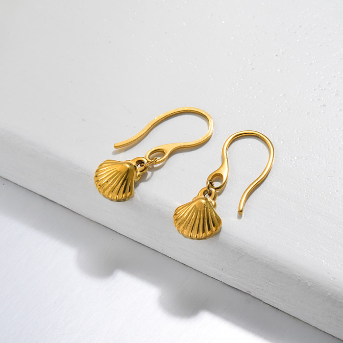 18k Gold Plated Marine Beach Drop Earrings -SSEGG143-32815