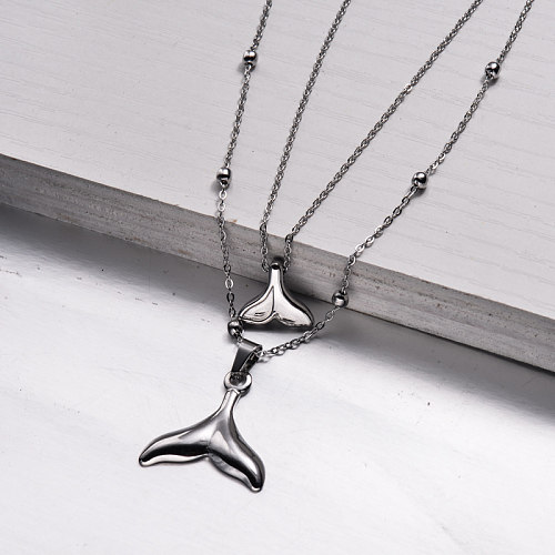 Stainless Steel Marine Beach Style Layered Necklace -SSNEG143-32971
