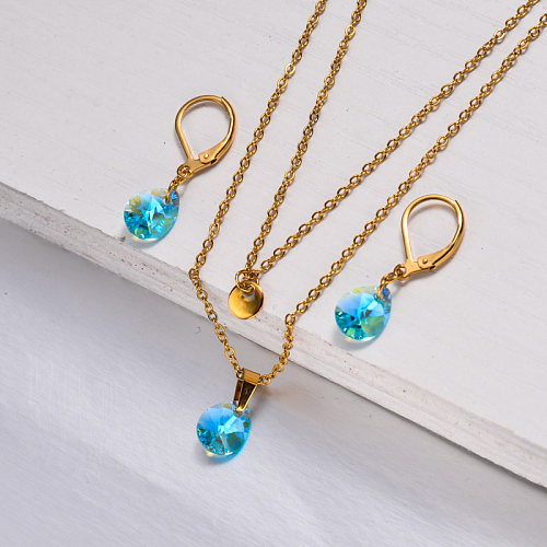 18k Gold Plated Crystal Jewelry Sets -SSCSG143-32947