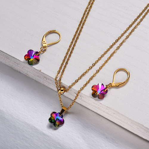 18k Gold Plated Crystal Jewelry Sets -SSCSG143-32938