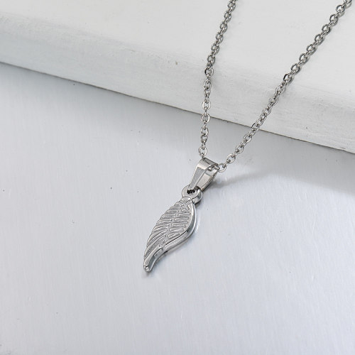 Stainless Steel Wing Pendant Necklace -SSNEG143-32720