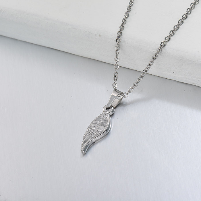 Stainless Steel Wing Pendant Necklace -SSNEG143-32720