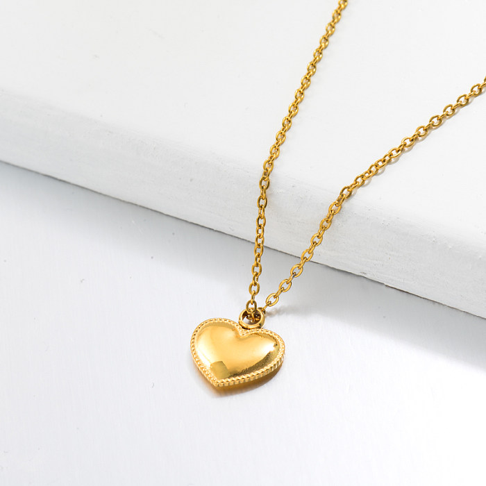 Collar Con Colgante De Corazón Mini Delicado Chapado En Oro 18k -SSNEG143-32741