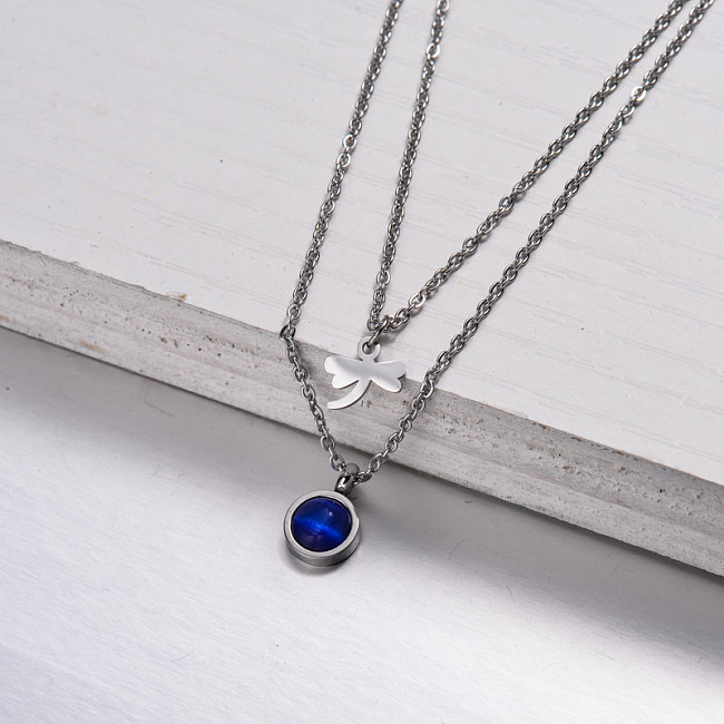 Stainless Steel Layered Necklace -SSNEG143-32907