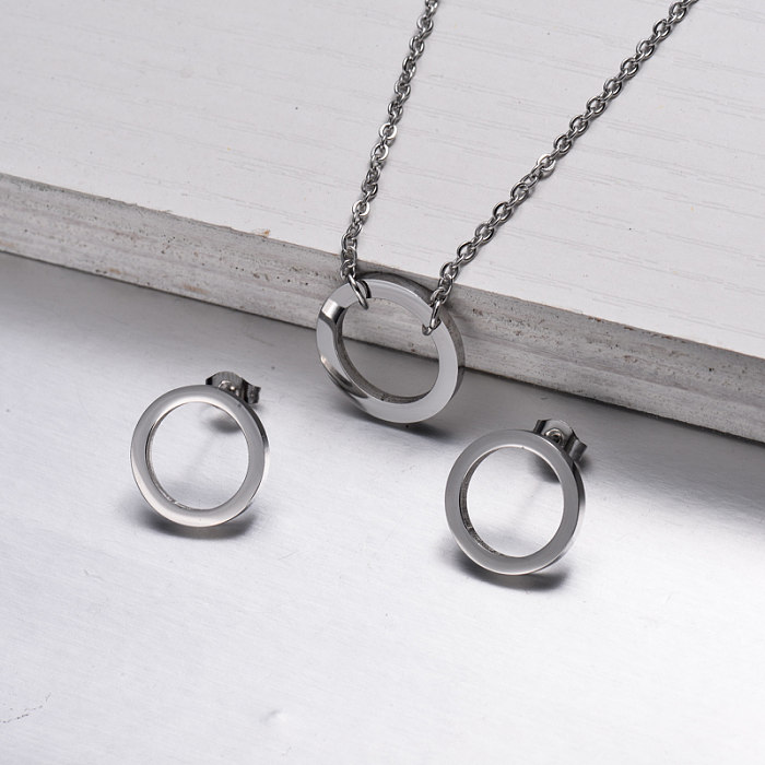 Stainless Steel Circle Jewelry Sets -SSCSG143-32890