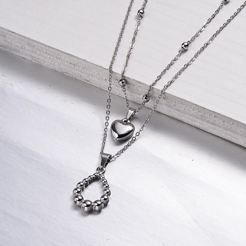 Stainless Steel Layered Necklace -SSNEG143-32966