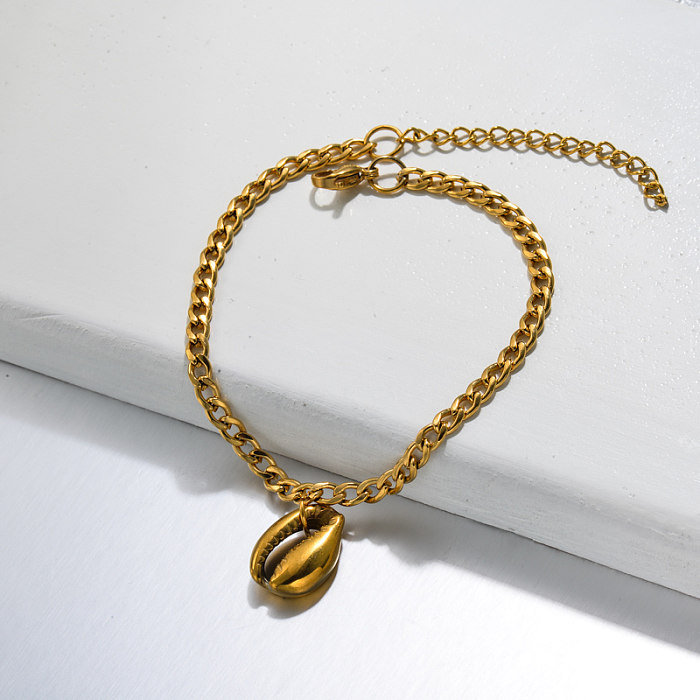 18k Gold Plated Beach Marine Charm Bracelets -SSBTG143-32787