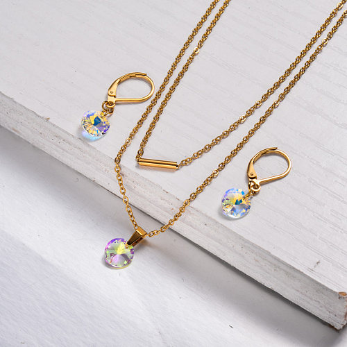 18k Gold Plated Crystal Jewelry Sets -SSCSG143-32939