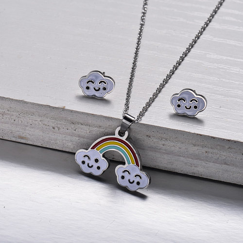 Stainless Steel Enamel Cute Jewelry Sets for Children -SSCSG143-33040
