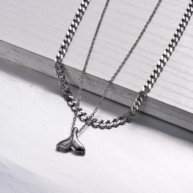 Stainless Steel Marine Beach Style Layer Necklace -SSNEG143-33010