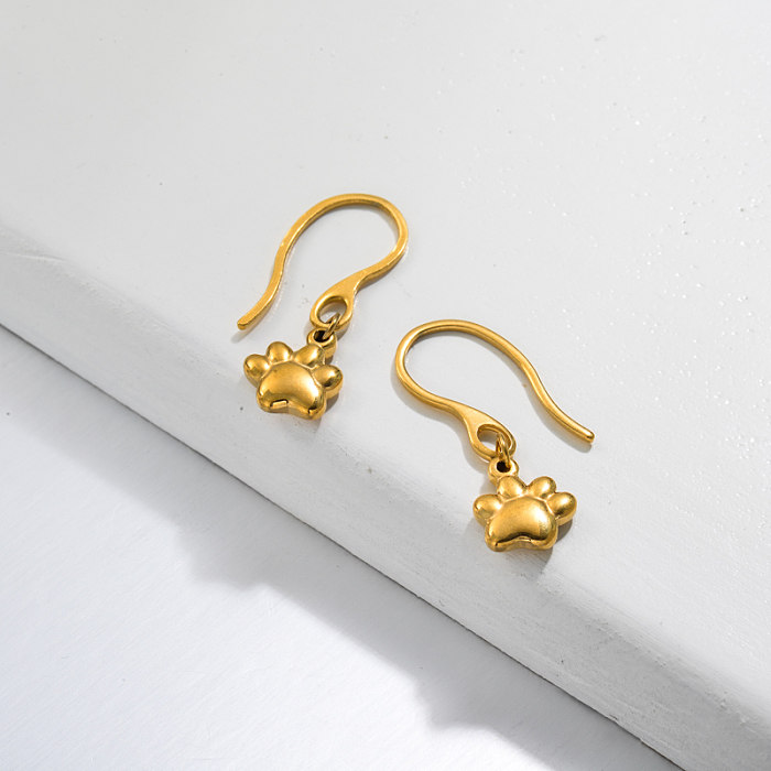 18k Gold Plated Pawn Drop Earrings -SSEGG143-32813