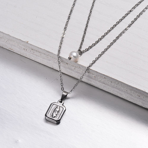 Stainless Steel Layered Necklace -SSNEG143-32912