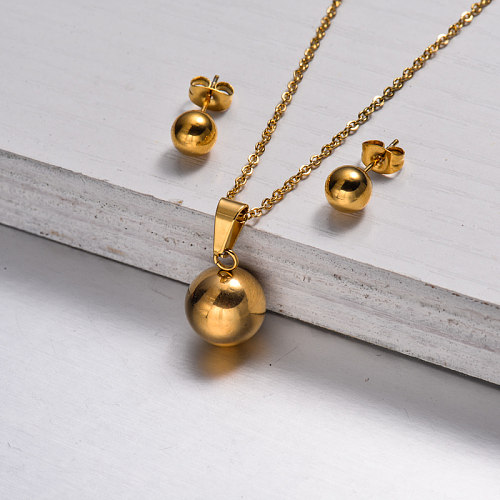 18k Gold Plated Ball Jewelry Sets -SSCSG143-32888