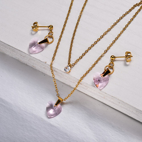 18k Gold Plated Crystal Jewelry Sets -SSCSG143-32934