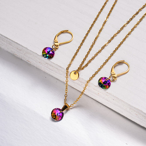18k Gold Plated Crystal Jewelry Sets -SSCSG143-32940