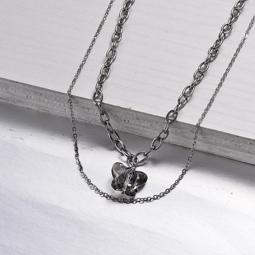 Stainless Steel Layered Necklace -SSNEG143-32969