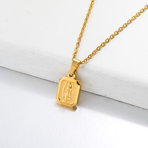18k Gold Plated San Benito Medal Pendant Necklace -SSNEG143-32646